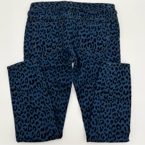 Free People Blue & Black Velvet Animal Print Jeans - Picture 6 of 6